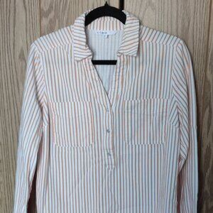 Long Sleeve Collared Popover Blouse Cleo Size M